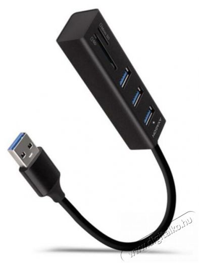 Axagon HMA-CR3A 3 portos USB3.2. Gen 2 fekete HUB k&aacute;rtyaolvas&oacute;val Iroda &eacute;s sz&aacute;m&iacute;t&aacute;stechnika - Notebook kieg&eacute;sz&iacute;tő - USB hub / eloszt&oacute; - 391755