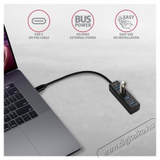 Axagon HUE-M1C 4 portos USB3.0 mini HUB Iroda és számítástechnika - Notebook kiegészítő - USB hub / elosztó - 392362