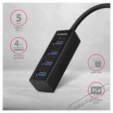 Axagon HUE-M1C 4 portos USB3.0 mini HUB Iroda és számítástechnika - Notebook kiegészítő - USB hub / elosztó - 392362