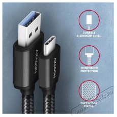 Axagon BUCM3-AM15AB USB-C 3.2 Gen 1 - USB-A 1,5 m fekete kábel Iroda és számítástechnika - Számítógép tartozék - USB kábel - 392499