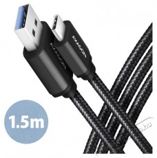 Axagon BUCM3-AM15AB USB-C 3.2 Gen 1 - USB-A 1,5 m fekete kábel Iroda és számítástechnika - Számítógép tartozék - USB kábel - 392499