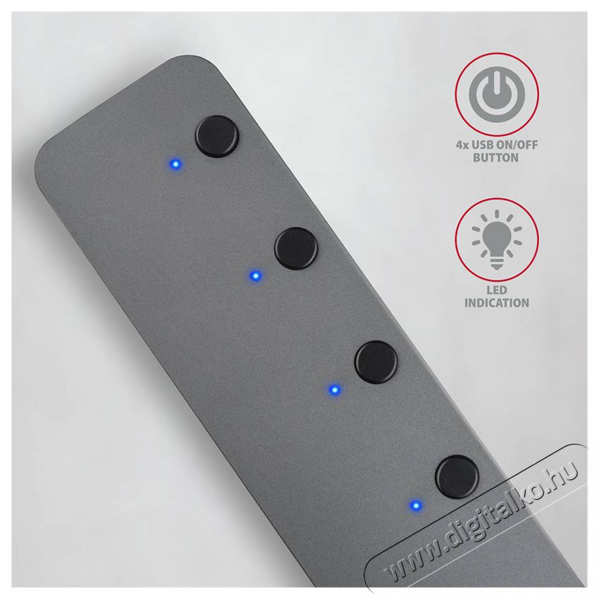 Axagon HUE-MSA 4 portos USB3.0 switch HUB Iroda &eacute;s sz&aacute;m&iacute;t&aacute;stechnika - Notebook kieg&eacute;sz&iacute;tő - USB hub / eloszt&oacute; - 391678
