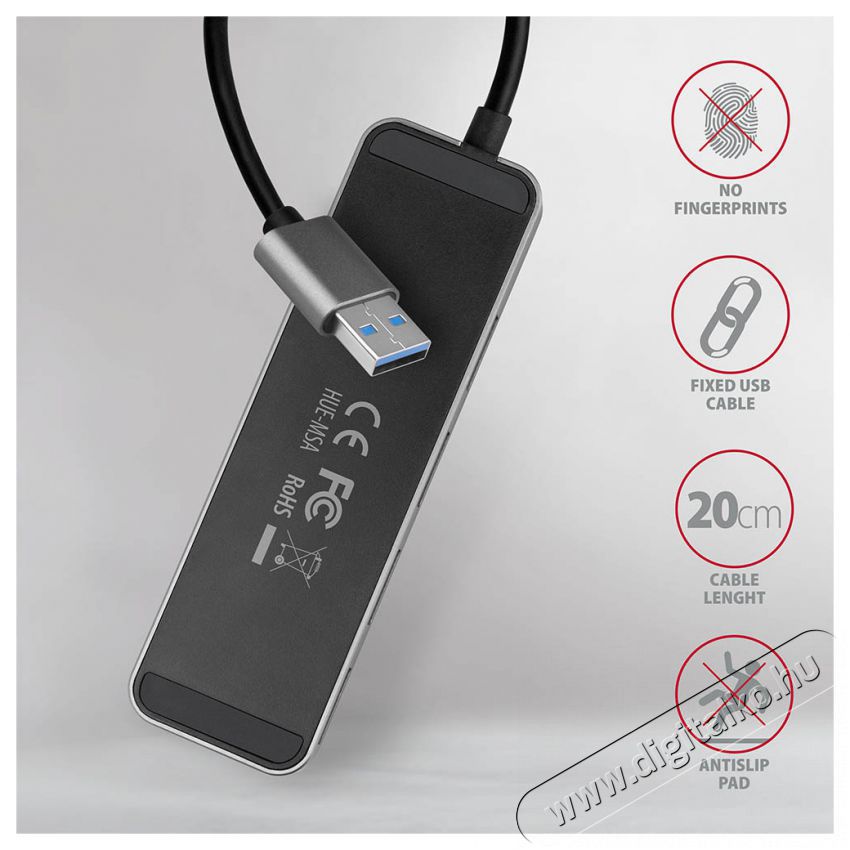 Axagon HUE-MSA 4 portos USB3.0 switch HUB Iroda &eacute;s sz&aacute;m&iacute;t&aacute;stechnika - Notebook kieg&eacute;sz&iacute;tő - USB hub / eloszt&oacute; - 391678