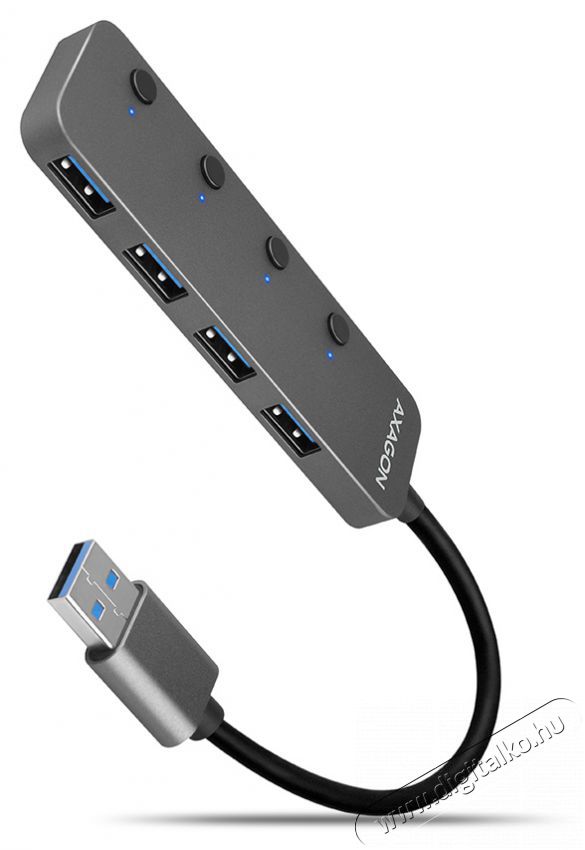 Axagon HUE-MSA 4 portos USB3.0 switch HUB Iroda &eacute;s sz&aacute;m&iacute;t&aacute;stechnika - Notebook kieg&eacute;sz&iacute;tő - USB hub / eloszt&oacute; - 391678