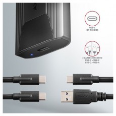 Axagon EEM2-GTSA USB-C 3.2 Gen 2 - NVMe M.2 fekete ház Iroda és számítástechnika - Adattároló / merevlemez - Külső HDD - 404718