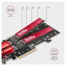 Axagon PCEM2-ND PCI-Express - NVME+M-key/dataswitch/SP/LP M.2 adapter Iroda és számítástechnika - Adattároló / merevlemez - Kiegészítő - 404719