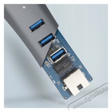 Axagon HMA-GL3AP 3 portos USB3.2. Gen 2 ezüst HUB Gigabit LAN porttal Iroda és számítástechnika - Notebook kiegészítő - USB hub / elosztó - 391981
