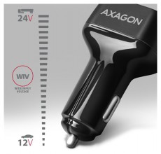 Axagon PWC-PQ38 2x QC3.0 fekete autós töltő Autóhifi / Autó felszerelés - Autós töltő / szivargyújtó adapter - 434550