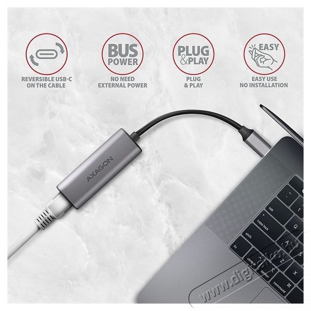 Axagon ADE-25RC Type-C USB 3.2 - Gigabit Ethernet adapter Iroda &eacute;s sz&aacute;m&iacute;t&aacute;stechnika - Sz&aacute;m&iacute;t&oacute;g&eacute;p tartoz&eacute;k - H&aacute;l&oacute;zati k&aacute;bel - 441835
