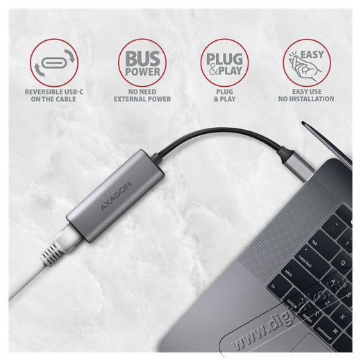 Axagon ADE-25RC Type-C USB 3.2 - Gigabit Ethernet adapter Iroda &eacute;s sz&aacute;m&iacute;t&aacute;stechnika - Sz&aacute;m&iacute;t&oacute;g&eacute;p tartoz&eacute;k - H&aacute;l&oacute;zati k&aacute;bel - 441835