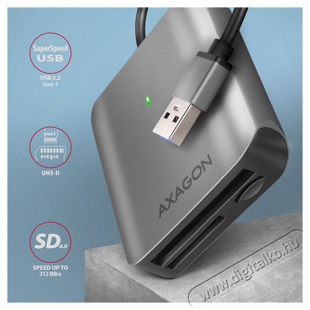 Axagon CRE-S3 USB-A 3.2 SD/microSD/CF k&uuml;lső k&aacute;rtyaolvas&oacute; Mem&oacute;ria k&aacute;rtya / Pendrive - K&aacute;rtya olvas&oacute; - 453165