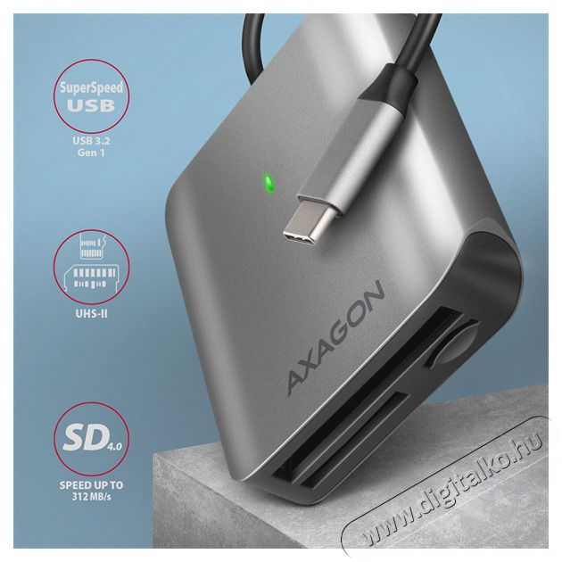 Axagon CRE-S3C USB-C 3.2 SD/microSD/CF k&uuml;lső k&aacute;rtyaolvas&oacute; Mem&oacute;ria k&aacute;rtya / Pendrive - K&aacute;rtya olvas&oacute; - 453166