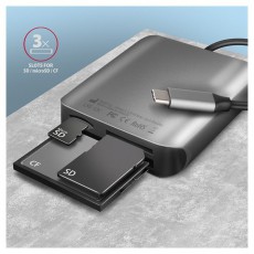Axagon CRE-S3C USB-C 3.2 SD/microSD/CF k&uuml;lső k&aacute;rtyaolvas&oacute; Mem&oacute;ria k&aacute;rtya / Pendrive - K&aacute;rtya olvas&oacute; - 453166