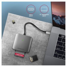 Axagon CRE-S3C USB-C 3.2 SD/microSD/CF k&uuml;lső k&aacute;rtyaolvas&oacute; Mem&oacute;ria k&aacute;rtya / Pendrive - K&aacute;rtya olvas&oacute; - 453166