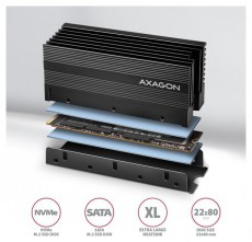 Axagon CLR-M2XL alumínium passzív hűtő M.2 SSD-hez Iroda és számítástechnika - Egyéb számítástechnikai termék - 459419