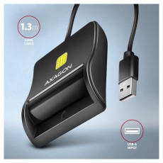 Axagon CRE-SM3N USB Smart card FlatReader okos k&aacute;rtyaolvas&oacute; Mem&oacute;ria k&aacute;rtya / Pendrive - K&aacute;rtya olvas&oacute; - 459129