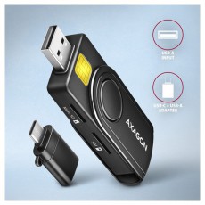 Axagon CRE-SMP2A USB Smart card & SD/microSD/SIM card PocketReader összecsukható okos kártyaolvasó Iroda és számítástechnika - Egyéb számítástechnikai termék - 459256