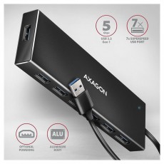 Axagon HUE-F7A SuperSpeed USB-A FLAT hub Iroda és számítástechnika - Egyéb számítástechnikai termék - 459257
