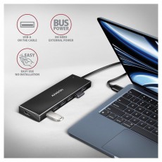Axagon HUE-F7A SuperSpeed USB-A FLAT hub Iroda és számítástechnika - Egyéb számítástechnikai termék - 459257