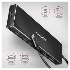 Axagon HUE-F7C SuperSpeed USB-C FLAT CHARGING hub Iroda és számítástechnika - Egyéb számítástechnikai termék - 459258