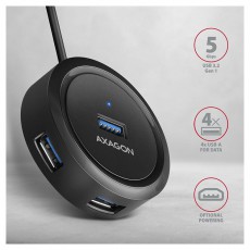 Axagon HUE-P1AL SuperSpeed USB-A ROUND hub Iroda és számítástechnika - Egyéb számítástechnikai termék - 459260