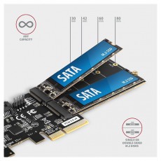 Axagon PCES-SA4M2 2db belső SATAIII portos + 2db SATA M.2 foglalat PCI-Express kártya Iroda és számítástechnika - Egyéb számítástechnikai termék - 458798