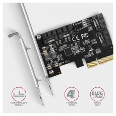 Axagon PCES-SA4X4 4db belső SATAIII portos PCI-Express kártya Iroda és számítástechnika - Egyéb számítástechnikai termék - 458806