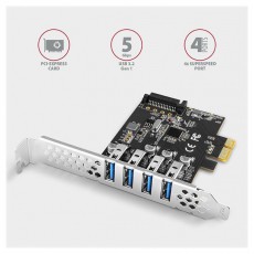 Axagon PCEU-43RS 4db USB 3.2 gen1 portos PCI-Express kártya Iroda és számítástechnika - Egyéb számítástechnikai termék - 458800