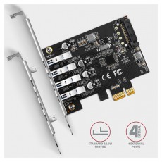 Axagon PCEU-43RS 4db USB 3.2 gen1 portos PCI-Express kártya Iroda és számítástechnika - Egyéb számítástechnikai termék - 458800