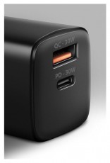 Axagon ACU-PQ30 USB-C + QC3.0 30W fekete fali töltő Akkuk és töltők - Li-ion akkumulátor és töltő (gyári) - Töltő / hálózati adapter - 462225