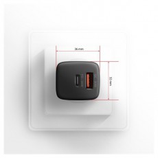 Axagon ACU-PQ30 USB-C + QC3.0 30W fekete fali töltő Akkuk és töltők - Li-ion akkumulátor és töltő (gyári) - Töltő / hálózati adapter - 462225