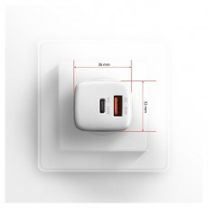 Axagon ACU-PQ30W USB-C + QC3.0 30W fehér fali töltő Akkuk és töltők - Li-ion akkumulátor és töltő (gyári) - Töltő / hálózati adapter - 462226
