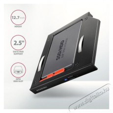 Axagon RSS-CD12 2,5 SATA SSD/HDD caddy optikai meghajtó beépítő keret Egyéb - Nem forgalmazzuk ! - 455411