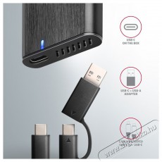 Axagon EEM2-SB2 USB-C 3.2 Gen 2 - M.2 NVMe/SATA fekete csavar nélküli külső SSD ház Iroda és számítástechnika - Adattároló / merevlemez - Külső SSD - 459262