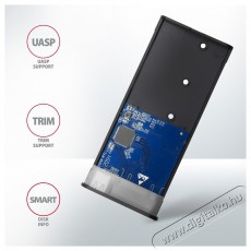Axagon EEM2-SB2 USB-C 3.2 Gen 2 - M.2 NVMe/SATA fekete csavar nélküli külső SSD ház Iroda és számítástechnika - Adattároló / merevlemez - Külső SSD - 459262