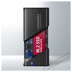 Axagon EEM2-SB2 USB-C 3.2 Gen 2 - M.2 NVMe/SATA fekete csavar nélküli külső SSD ház Iroda és számítástechnika - Adattároló / merevlemez - Külső SSD - 459262