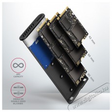 Axagon EEM2-SB2 USB-C 3.2 Gen 2 - M.2 NVMe/SATA fekete csavar nélküli külső SSD ház Iroda és számítástechnika - Adattároló / merevlemez - Külső SSD - 459262