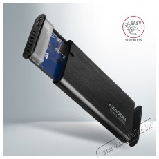 Axagon EEM2-SB2 USB-C 3.2 Gen 2 - M.2 NVMe/SATA fekete csavar nélküli külső SSD ház Iroda és számítástechnika - Adattároló / merevlemez - Külső SSD - 459262