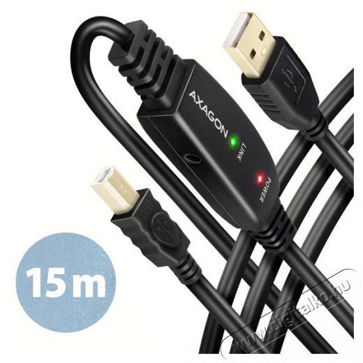 Axagon ADR-215B 15m USB 2.0 A apa - USB B apa akt&iacute;v repeater k&aacute;bel Iroda &eacute;s sz&aacute;m&iacute;t&aacute;stechnika - Sz&aacute;m&iacute;t&oacute;g&eacute;p tartoz&eacute;k - USB k&aacute;bel - 476872