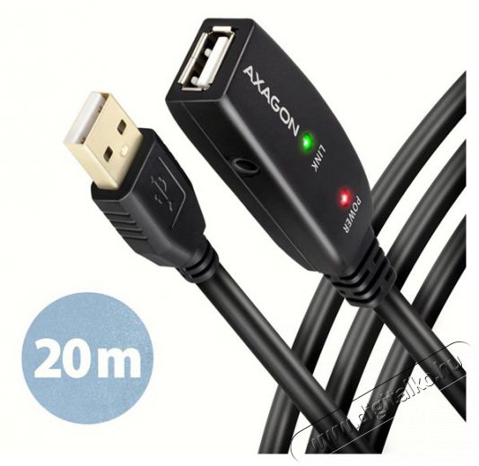 Axagon ADR-220 20m USB 2.0 A apa - anya akt&iacute;v repeater k&aacute;bel Iroda &eacute;s sz&aacute;m&iacute;t&aacute;stechnika - Sz&aacute;m&iacute;t&oacute;g&eacute;p tartoz&eacute;k - USB k&aacute;bel - 476873