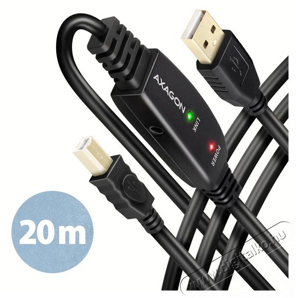 Axagon ADR-220B 20m USB 2.0 A apa - USB B apa akt&iacute;v repeater k&aacute;bel Iroda &eacute;s sz&aacute;m&iacute;t&aacute;stechnika - Sz&aacute;m&iacute;t&oacute;g&eacute;p tartoz&eacute;k - USB k&aacute;bel - 476874