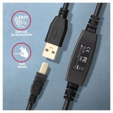 Axagon ADR-220B 20m USB 2.0 A apa - USB B apa akt&iacute;v repeater k&aacute;bel Iroda &eacute;s sz&aacute;m&iacute;t&aacute;stechnika - Sz&aacute;m&iacute;t&oacute;g&eacute;p tartoz&eacute;k - USB k&aacute;bel - 476874