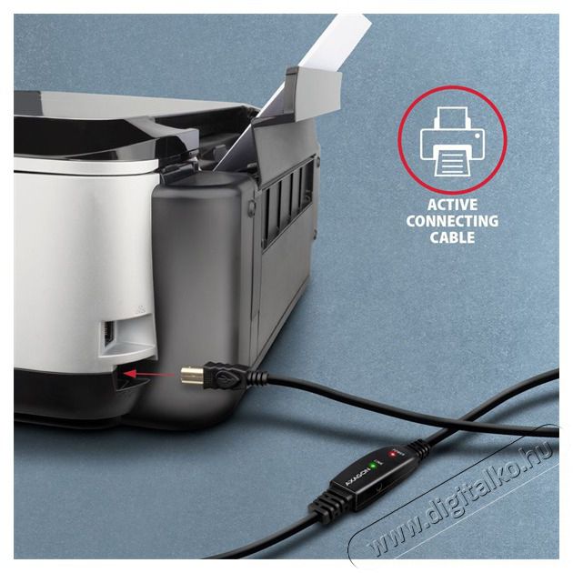 Axagon ADR-220B 20m USB 2.0 A apa - USB B apa akt&iacute;v repeater k&aacute;bel Iroda &eacute;s sz&aacute;m&iacute;t&aacute;stechnika - Sz&aacute;m&iacute;t&oacute;g&eacute;p tartoz&eacute;k - USB k&aacute;bel - 476874