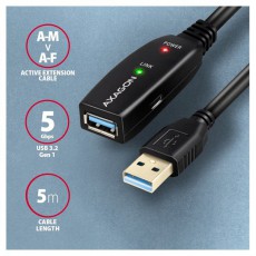 Axagon ADR-305 5m USB 3.2 Gen 1 A apa - anya aktív repeater kábel Iroda és számítástechnika - Számítógép tartozék - USB kábel - 476875