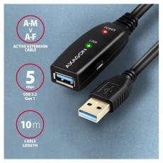 Axagon ADR-310 10m USB 3.2 Gen 1 A apa - anya akt&iacute;v repeater k&aacute;bel Iroda &eacute;s sz&aacute;m&iacute;t&aacute;stechnika - Sz&aacute;m&iacute;t&oacute;g&eacute;p tartoz&eacute;k - USB k&aacute;bel - 476876