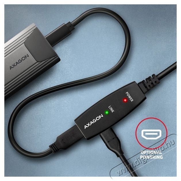 Axagon ADR-310 10m USB 3.2 Gen 1 A apa - anya akt&iacute;v repeater k&aacute;bel Iroda &eacute;s sz&aacute;m&iacute;t&aacute;stechnika - Sz&aacute;m&iacute;t&oacute;g&eacute;p tartoz&eacute;k - USB k&aacute;bel - 476876