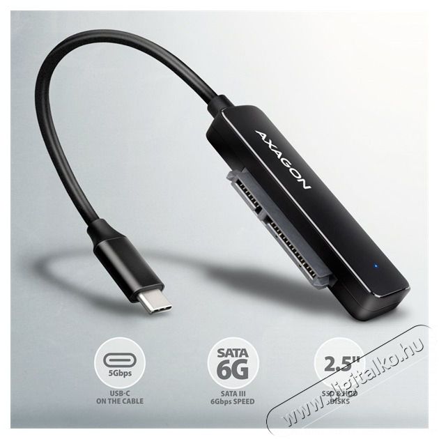 Axagon ADSA-FP2C Slim Adapter Pro USB-C 5GBPS 2,5 SSD/HDD adapter Iroda &eacute;s sz&aacute;m&iacute;t&aacute;stechnika - Adatt&aacute;rol&oacute; / merevlemez - Kieg&eacute;sz&iacute;tő - 478616