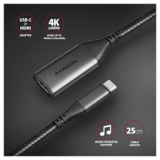 Axagon RVC-HI2M USB-C - HDMI 2.0 adapter Tv kiegészítők - Kábel / csatlakozó - Csatlakozó / elosztó / átalakító - 477466