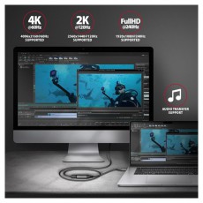 Axagon RVC-HI2M USB-C - HDMI 2.0 adapter Tv kiegészítők - Kábel / csatlakozó - Csatlakozó / elosztó / átalakító - 477466