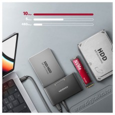 Axagon ADSA-CC USB-C 10Gbps NVMe M.2/SATA 2,5/3,5 HDD/SSD másoló Egyéb - Nem forgalmazzuk ! - 480270